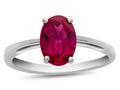 FJC Finejewelers 10k White Gold 7x5mm Solitaire Oval Created Ruby Ring