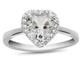 FJC Finejewelers 10k White Gold 6mm Heart Shaped White Topaz with White Topaz accent stones Halo Ring