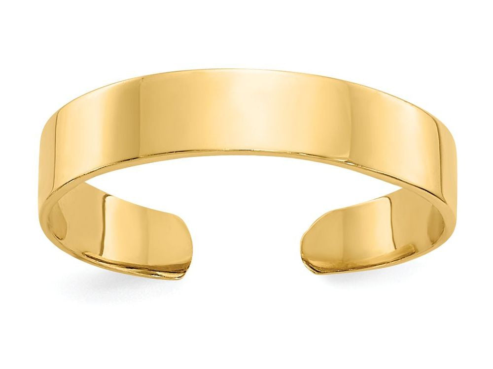 FJC Finejewelers 14k Yellow Gold Adjustable Flat Polished Band Toe Ring 3mm wide
