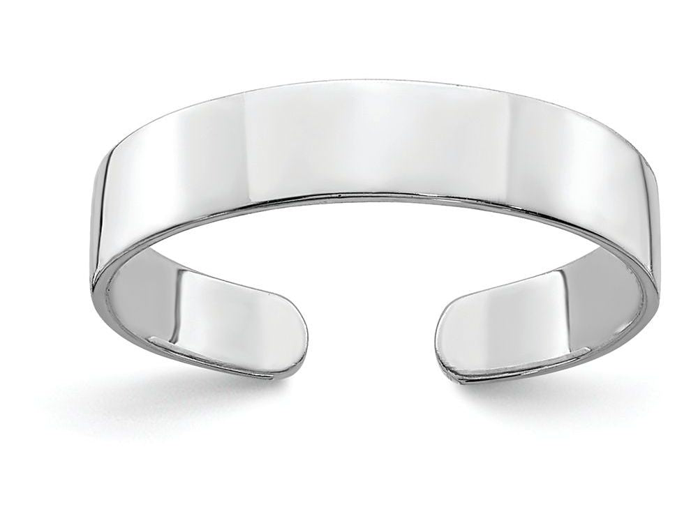 FJC Finejewelers 14k White Gold Adjustable Flat Polished Band Toe Ring 3mm wide