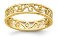 FJC Finejewelers 14k Yellow Gold Scroll Cut-out Band Toe Ring [size 2] Beaded