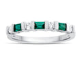 FJC Finejewelers 3x2mm Baguette Created Emerald and Created White Sapphire Stackable Band Ring