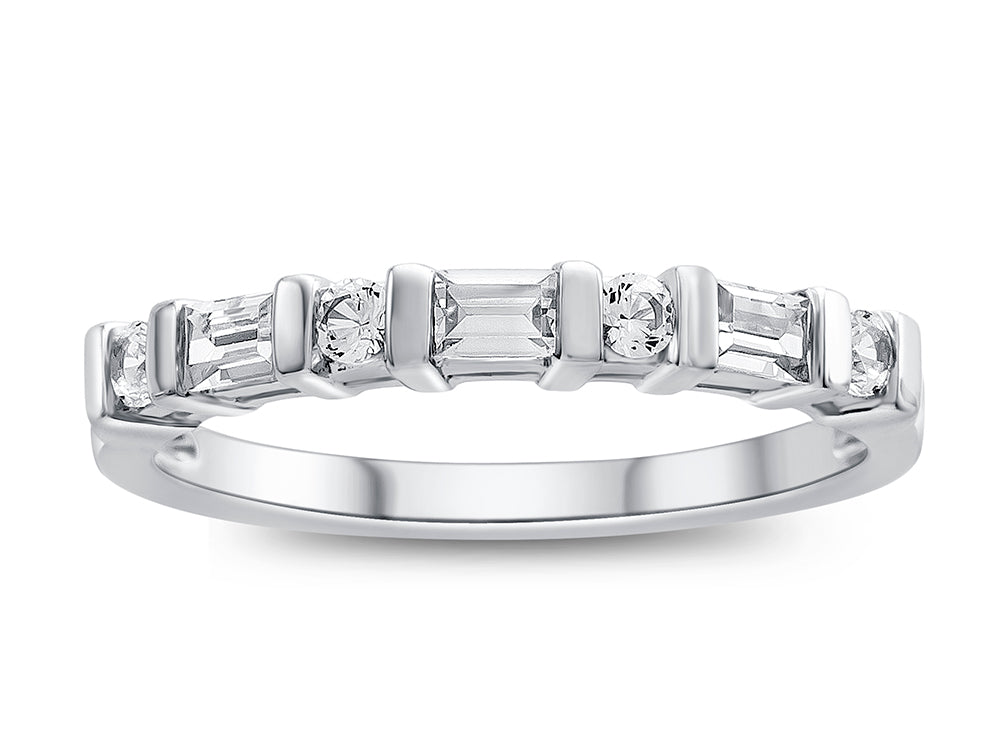 FJC Finejewelers 3x2mm Baguette Created White Sapphire Stackable Band Ring
