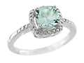 FJC Finejewelers 6x6mm Cushion-Cut Aquamarine Ring