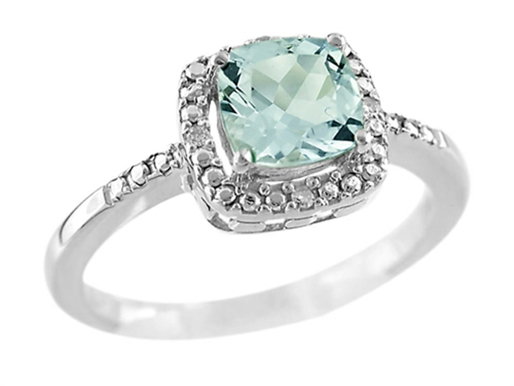 FJC Finejewelers 6x6mm Cushion-Cut Aquamarine Ring