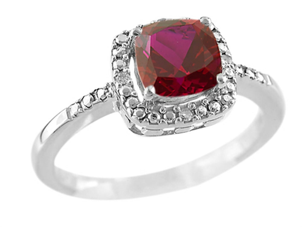 FJC Finejewelers 6x6mm Cushion-Cut Created Ruby Ring