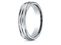 Benchmark 14k Gold 4mm Comfort-fit Satin-finished Polished Center Trim And Round Edge Wedding Band Ring