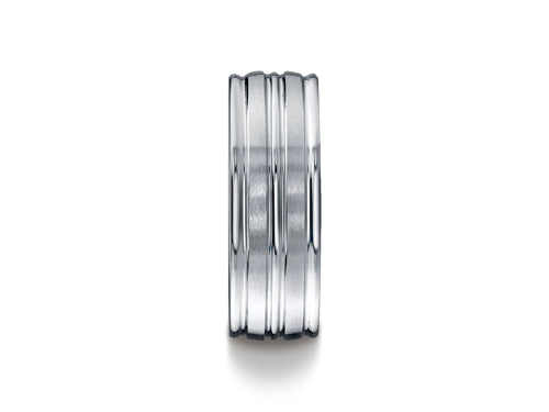Benchmark Cobalt-Chrome 8mm Comfort-fit Satin-finished Wedding-Band