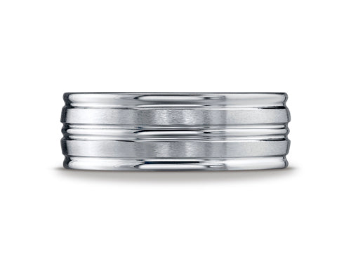 Benchmark Cobalt-Chrome 8mm Comfort-fit Satin-finished Wedding-Band
