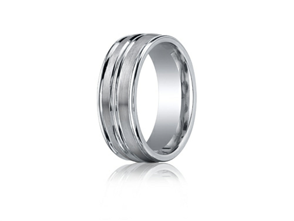 Benchmark Cobalt-Chrome 8mm Comfort-fit Satin-finished Wedding-Band