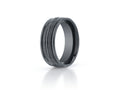 Benchmark Ceramic 8mm Comfort-fit Satin-finished High Polished Center and Round Edge Design Ring
