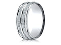 Benchmark 14k Gold 8mm Comfort-fit Hammer-finished Polished Center Trim Round Edge Wedding Band Ring