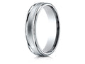 Benchmark 14k Gold 4mm Comfort-fit Satin Finish Center With A Round Edge And Milgrain Carved Design Wedding Band Ring