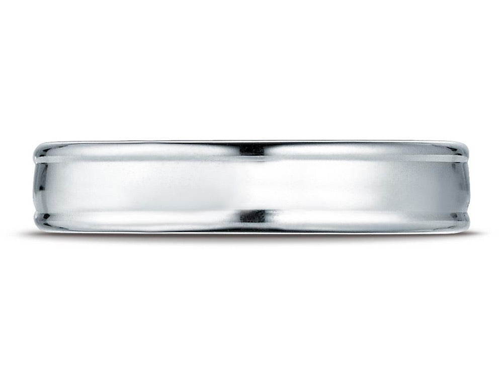 Benchmark 18k Gold 4mm Comfort-fit Satin-finished High Polish Finish Round Edge Design Wedding Band Ring