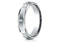 Benchmark 18k Gold 4mm Comfort-fit Satin-finished Polished Center Cuts Round Edge Wedding Band Ring
