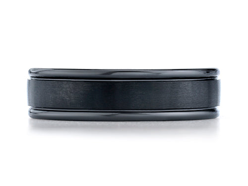 Benchmark Ceramic 6mm Comfort-fit Satin-finished Round Edge Design Ring