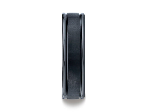 Benchmark Ceramic 6mm Comfort-fit Satin-finished Round Edge Design Ring