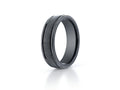 Benchmark Ceramic 6mm Comfort-fit Satin-finished Round Edge Design Ring