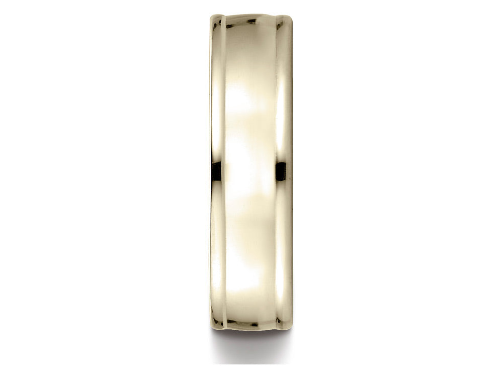 Benchmark 14k Gold 6mm Comfort-fit High Polish Finish Round Edge Design Wedding Band Ring