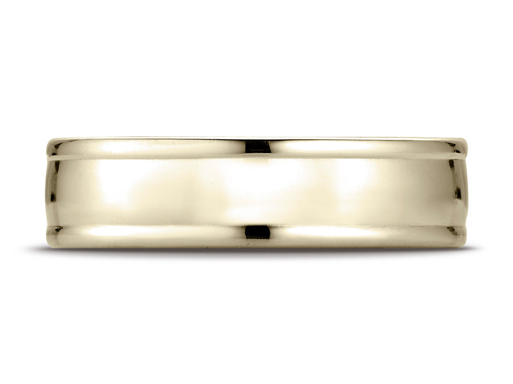 Benchmark 10k Gold 6mm Comfort-fit High Polish Finish Round Edge Design Wedding Band Ring