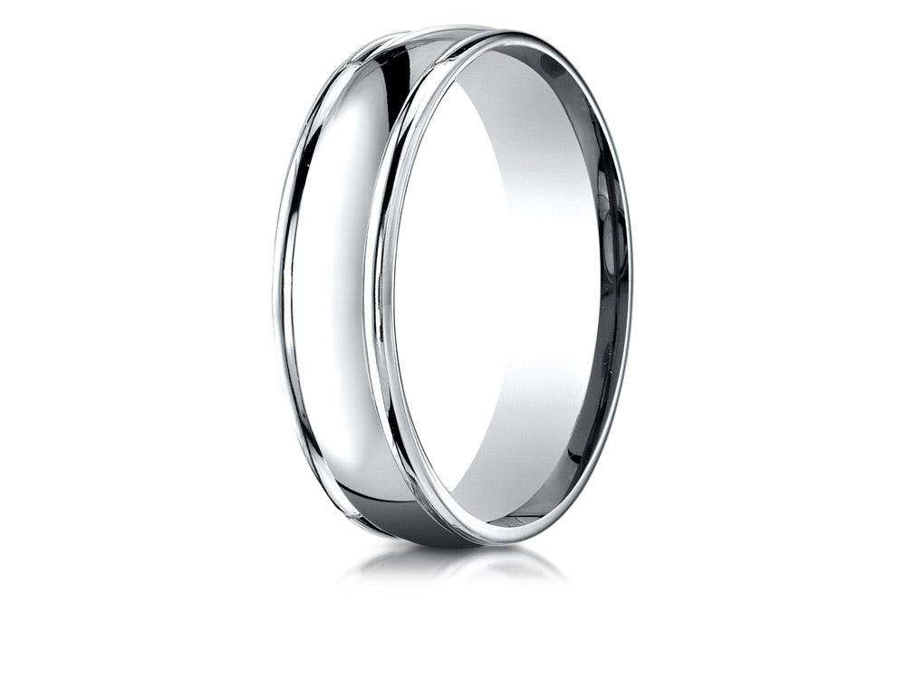 Benchmark 10k Gold 6mm Comfort-fit High Polish Finish Round Edge Design Wedding Band Ring
