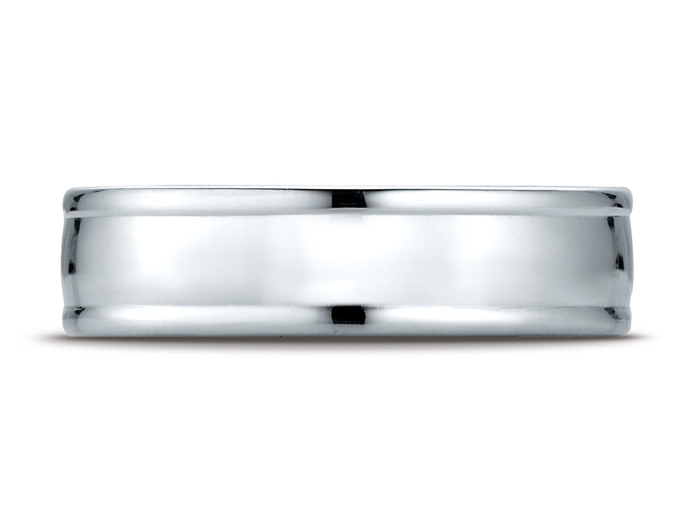 Benchmark 18k Gold 6mm Comfort-fit High Polish Finish Round Edge Design Wedding Band Ring