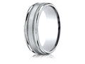 Benchmark 14k Gold 7mm Comfort-fit Satin Finish Center With Milgrain Round Edge Carved Design Wedding Band Ring