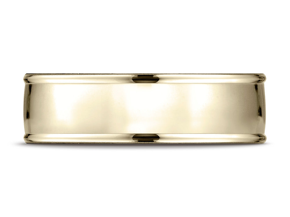 Benchmark 14k Gold 7mm Comfort-fit High Polish Finish Round Edge Design Wedding Band Ring