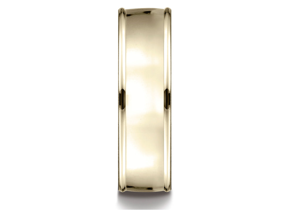 Benchmark 10k Gold 7mm Comfort-fit High Polish Finish Round Edge Design Wedding Band Ring