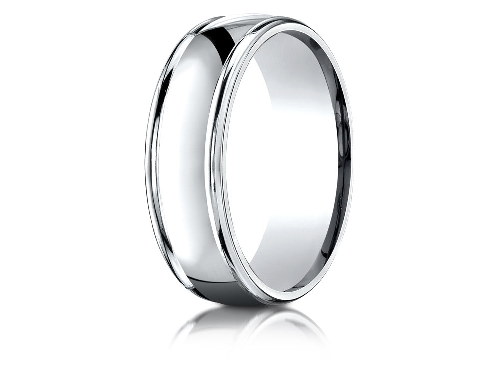 Benchmark 10k Gold 7mm Comfort-fit High Polish Finish Round Edge Design Wedding Band Ring