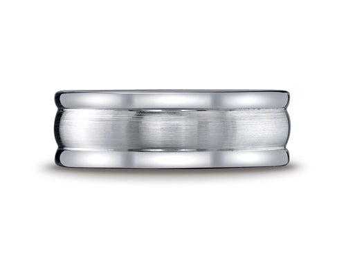 Benchmark Cobalt Chrome 8mm Comfort-fit Satin-finished Round Edge Design Ring