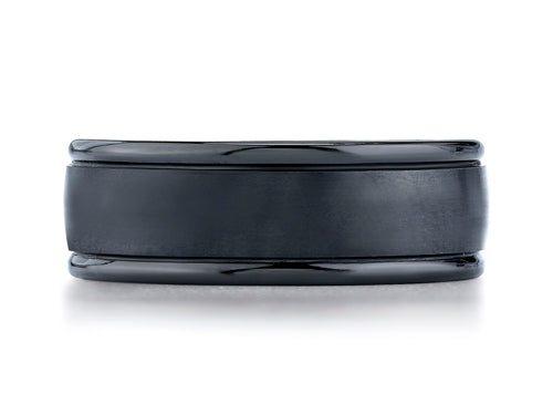 Benchmark Ceramic 8mm Comfort-fit Satin-finished Round Edge Design Ring