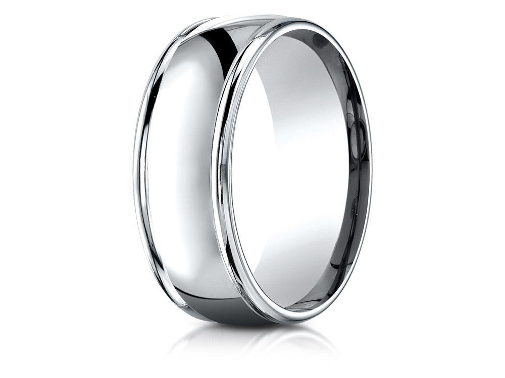 Benchmark 10k Gold 8mm Comfort-fit High Polish Finish Round Edge Design Wedding Band Ring