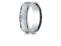 Benchmark 18k Gold 7.5mm Comfort Fit Hammered Finish Concave Center Design Wedding Band Ring