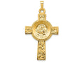 FJC Finejewelers 14k Yellow Gold Cross with St Anthony Medal Charm