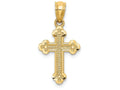FJC Finejewelers 14k Yellow Gold Small Budded Cross Charm