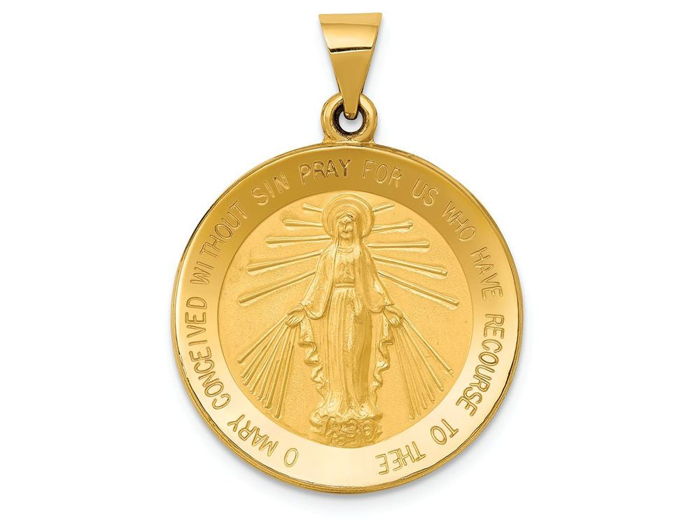 FJC Finejewelers 14k Yellow Gold Miraculous Medal Charm 22 x 31mm