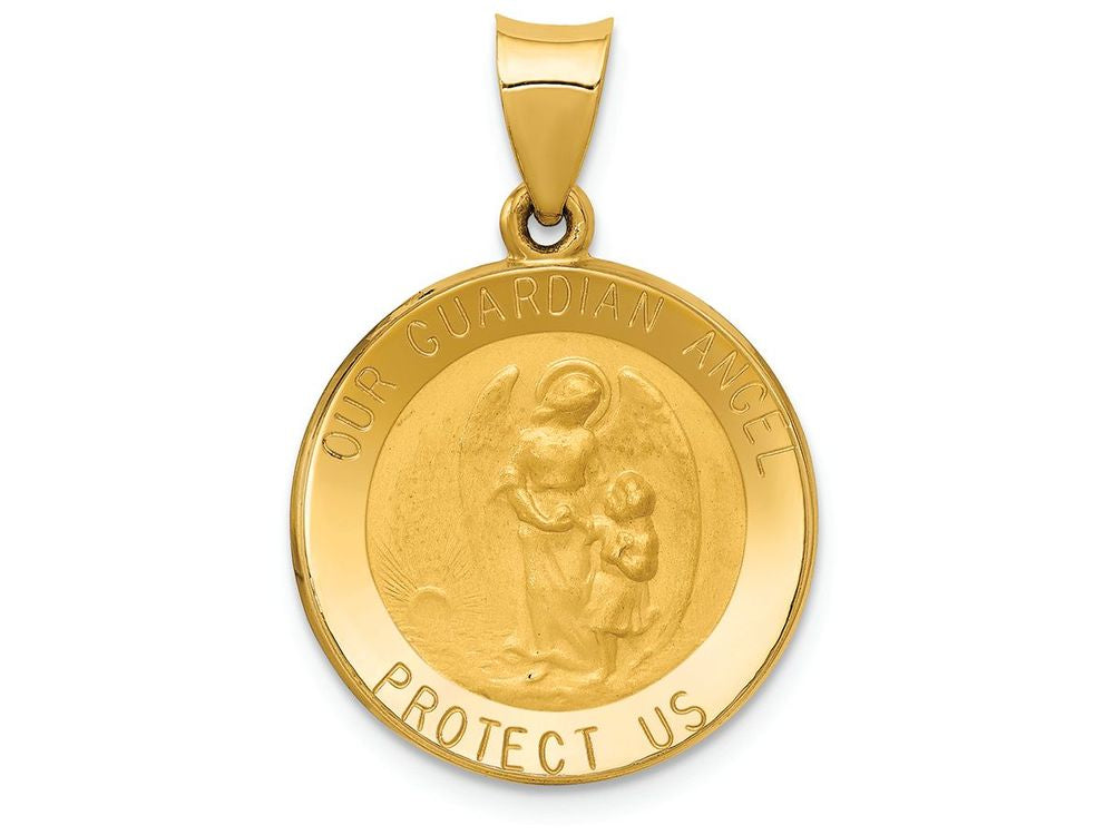 FJC Finejewelers 14k Yellow Gold Guardian Angel Medal Charm