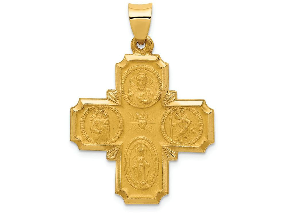 FJC Finejewelers 14k Yellow Gold Four-way Medal Charm