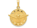FJC Finejewelers 14k Yellow Gold Holy Spirit Medal Round Charm