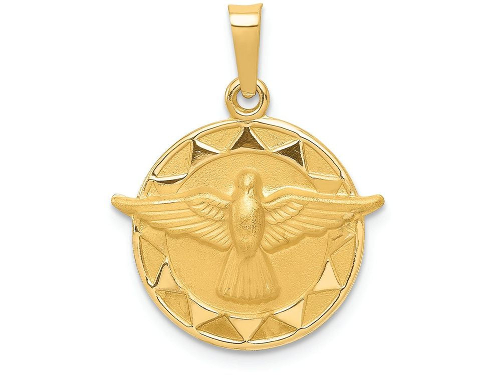 FJC Finejewelers 14k Yellow Gold Holy Spirit Medal Round Charm