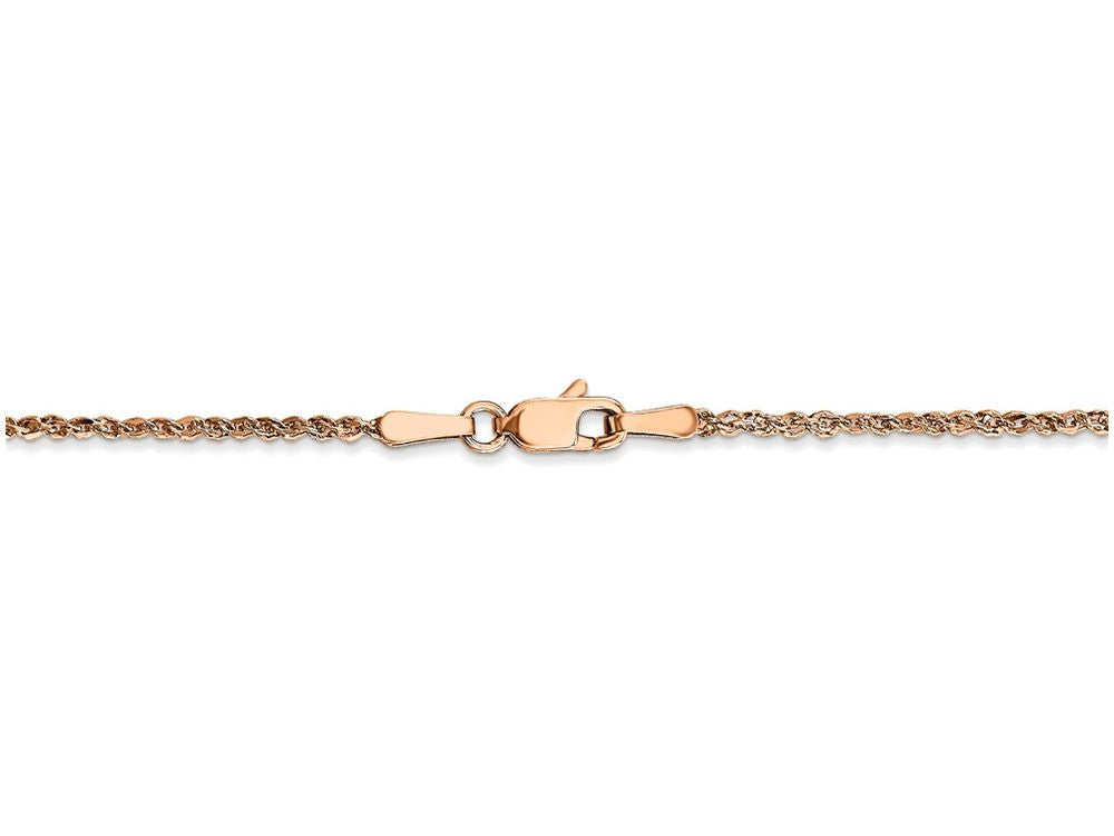 FJC Finejewelers 9 Inch 14k Rose Gold 1.7mm Ropa Chain Ankle Bracelet (Smaller Ankles)