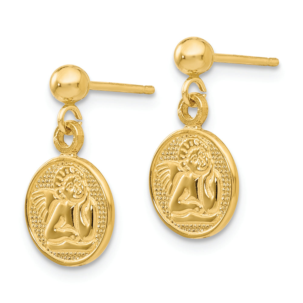 FJC Finejewelers 14k Yellow Gold Polished Raphael Angel Earrings