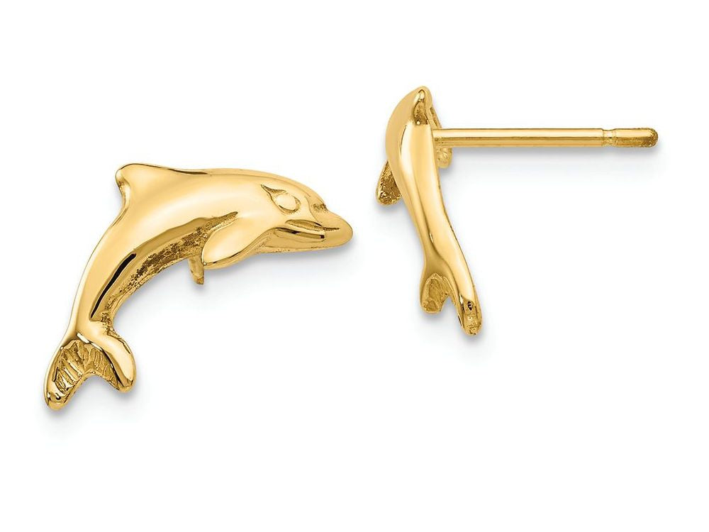FJC Finejewelers 14k Yellow Gold Dolphin Earrings