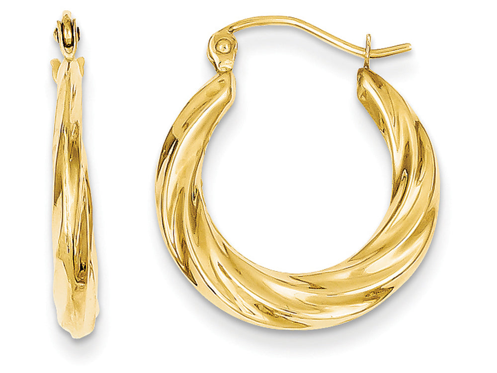 FJC Finejewelers 14k Yellow Gold Polished Twisted Hollow Hoop Earrings