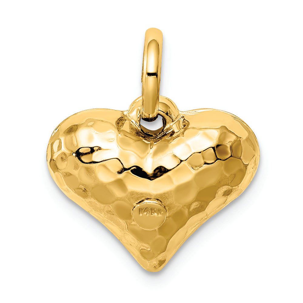 FJC Finejewelers 14k Yellow Gold Faceted Puffed Heart Charm