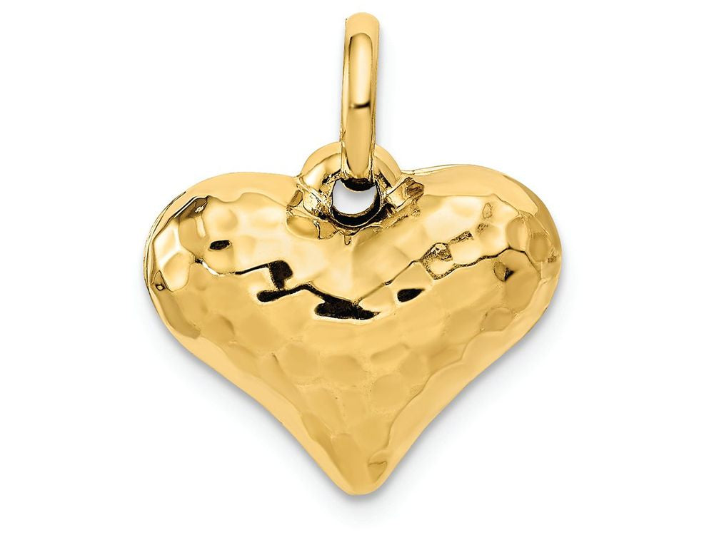 FJC Finejewelers 14k Yellow Gold Faceted Puffed Heart Charm