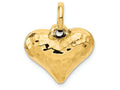 FJC Finejewelers 14k Yellow Gold Faceted Puffed Heart Charm