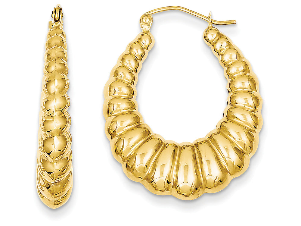 FJC Finejewelers 14k Yellow Gold Polished Scalloped Hoop Earrings