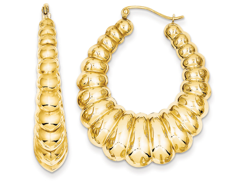 FJC Finejewelers 14k Yellow Gold Polished Scalloped Hoop Earrings